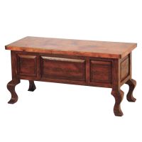 Bowie Hammered Copper Desk - Front View