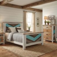 Rustic Cottage Bed: Some lifestyle images are created with AI for visualization purposes. Crafted from natural solid wood, each piece is unique and will vary.