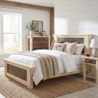 Rustic Cottage Bed: Some lifestyle images are created with AI for visualization purposes. Crafted from natural solid wood, each piece is unique and will vary.