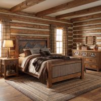 Rustic Barnwood Bed: Some lifestyle images are created with AI for visualization purposes. Crafted from natural solid wood, each piece is unique and will vary.