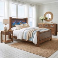 Rustic Barnwood Bed: Some lifestyle images are created with AI for visualization purposes. Crafted from natural solid wood, each piece is unique and will vary.