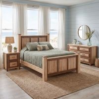 Triple Panel Bed: Some lifestyle images are created with AI for visualization purposes. Crafted from natural solid wood, each piece is unique and will vary.