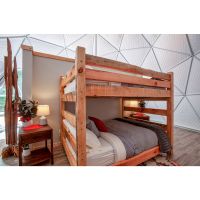 Rustic Pine Timber Bunk Bed - Queen over Queen in Clear Finish