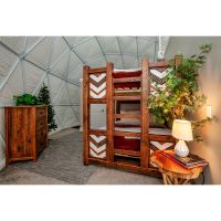 Unique Barnwood Bunk Bed with Chevron Design, Shown in Barnwood Finish
