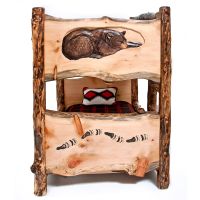 Create-A-Scene Carved Wildlife Aspen Log Bunk Bed--Hibernating Bear & Bear Trail