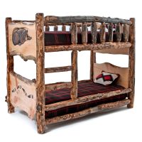 Create-A-Scene Carved Wildlife Aspen Log Bunk Bed--Hibernating Bear & Bear Trail