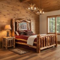 Rustic Bed: Some lifestyle images are created with AI for visualization purposes. Crafted from natural solid wood, each piece is unique and will vary.