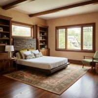 Reclaimed Wood Platform Bed: Some lifestyle images are created with AI for visualization purposes. Crafted from natural solid wood, each piece is unique and will vary.