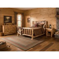 Log Bed: Some lifestyle images are created with AI for visualization purposes. Crafted from natural solid wood, each piece is unique and will vary.