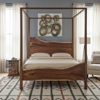 Modern Bed: Some lifestyle images are created with AI for visualization purposes. Crafted from natural solid wood, each piece is unique and will vary.