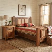 Barn Wood Nightstand: Some lifestyle images are created with AI for visualization purposes. Crafted from natural solid wood, each piece is unique and will vary.