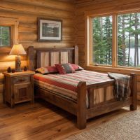 Barn Wood Nightstand: Some lifestyle images are created with AI for visualization purposes. Crafted from natural solid wood, each piece is unique and will vary.