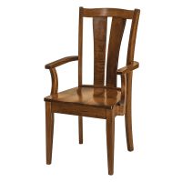 Brawley Contemporary Hardwood Arm Dining Chair