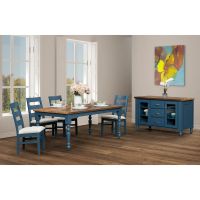 Brighthouse Barn Wood Dining Collection - Royal Blue Base Finish
