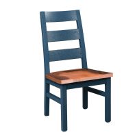 Brighthouse Barn Wood Dining Side Chair - Smoothed Wood Seat - Royal Blue Frame Finish