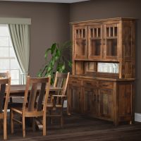 Bristol 3 Drawer Barn Wood Buffet & Hutch - Glaze #3 Finish