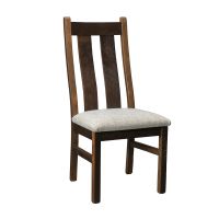 Bristol Barn Wood Dining Side Chair - Railroad Tie Finish - Upholstered Seat