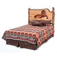 Hand Carved Log Bed