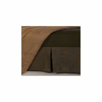 Chocolate Brown Faux Leather Bed Skirt