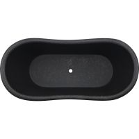 67" Hammered Copper Double Slipper Bathtub with Rings in Glazed Black with Painted Interior