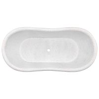 67" Hammered Copper Double Slipper Bathtub with Rings in Glazed White, with White Glazed Interior