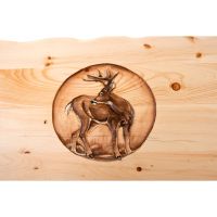 Carved Deer Scene--Standing Buck