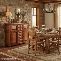 Rustic Copper Credenza: This image was generated or modified using AI for visualization purposes.