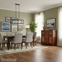 Rustic Copper Credenza: This image was generated or modified using AI for visualization purposes.
