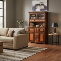 Copper Hutch: Some lifestyle images are created with AI for visualization purposes. Crafted from natural solid wood, each piece is unique and will vary.