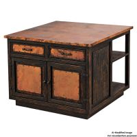 Hammered Copper Floating Kitchen Island: This image was generated or modified using AI for visualization purposes.