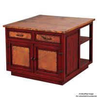Hammered Copper Floating Kitchen Island: This image was generated or modified using AI for visualization purposes.