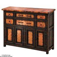 Francisco Hammered Copper 4 Door 6 Drawer Buffet : This image was generated or modified using AI for visualization purposes.