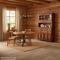 Rustic Copper Hutch: This image was generated or modified using AI for visualization purposes.