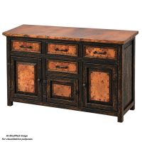 Francisco Hammered Copper 3 Door 4 Drawer Buffet: This image was generated or modified using AI for visualization purposes.
