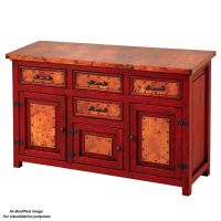 Francisco Hammered Copper 3 Door 4 Drawer Buffet: This image was generated or modified using AI for visualization purposes.