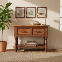 Copper Sideboard: Some lifestyle images are created with AI for visualization purposes. Crafted from natural solid wood, each piece is unique and will vary.