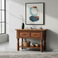 Reclaimed Wood Sideboard: Some lifestyle images are created with AI for visualization purposes. Crafted from natural solid wood, each piece is unique and will vary.