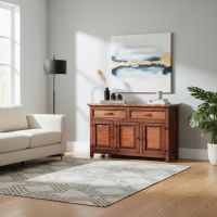 Copper Buffet: Some lifestyle images are created with AI for visualization purposes. Crafted from natural solid wood, each piece is unique and will vary.