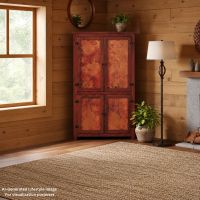 Rustic Corner Cabinet: This image was generated or modified using AI for visualization purposes.