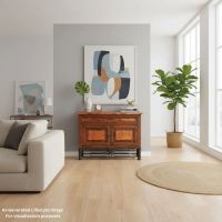 Rustic Copper Console: This image was generated or modified using AI for visualization purposes.