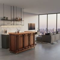 Copper Bar: Some lifestyle images are created with AI for visualization purposes. Crafted from natural solid wood, each piece is unique and will vary.