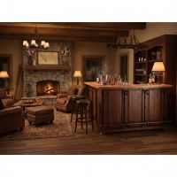 Rustic Bar: Some lifestyle images are created with AI for visualization purposes. Crafted from natural solid wood, each piece is unique and will vary.