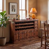 Rustic Bar: Some lifestyle images are created with AI for visualization purposes. Crafted from natural solid wood, each piece is unique and will vary.