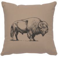 Buffalo Decor Pillow - Alabaster Cotton