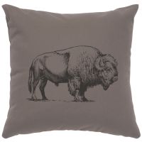 Buffalo Decor Pillow - Chrome Cotton