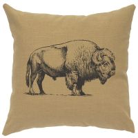 Buffalo Decor Pillow - Straw Linen