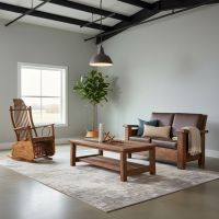 Rustic Coffee Table: Some lifestyle images are created with AI for visualization purposes. Crafted from natural solid wood, each piece is unique and will vary.