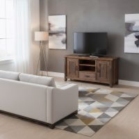 Barnwood TV Stand: Some lifestyle images are created with AI for visualization purposes. Crafted from natural solid wood, each piece is unique and will vary.