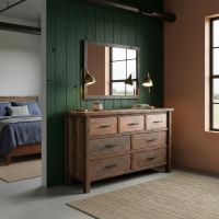 Barnwood Dresser: Some lifestyle images are created with AI for visualization purposes. Crafted from natural solid wood, each piece is unique and will vary.