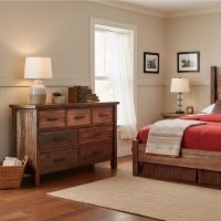 Barnwood Dresser: Some lifestyle images are created with AI for visualization purposes. Crafted from natural solid wood, each piece is unique and will vary.